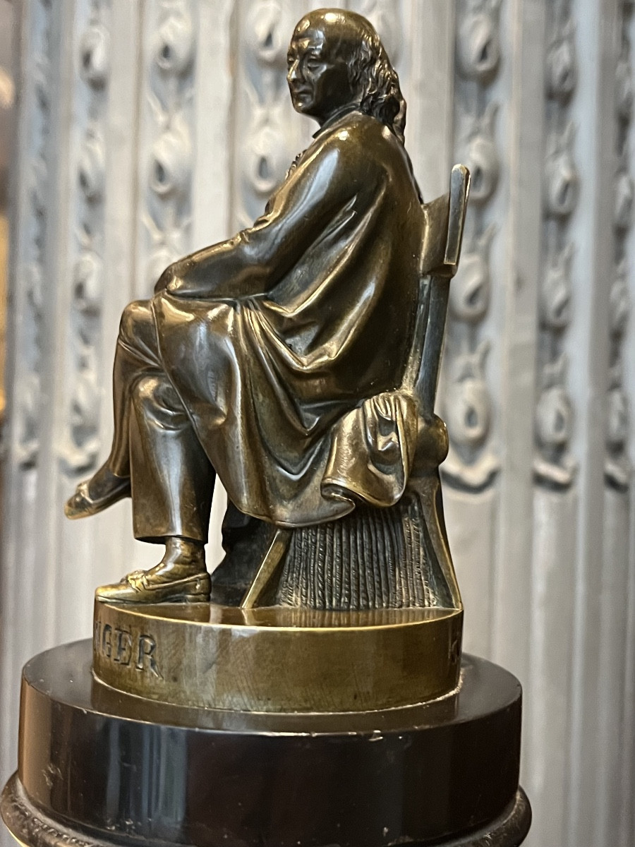 Bronze figurant Pierre Jean Beranger  . -photo-2