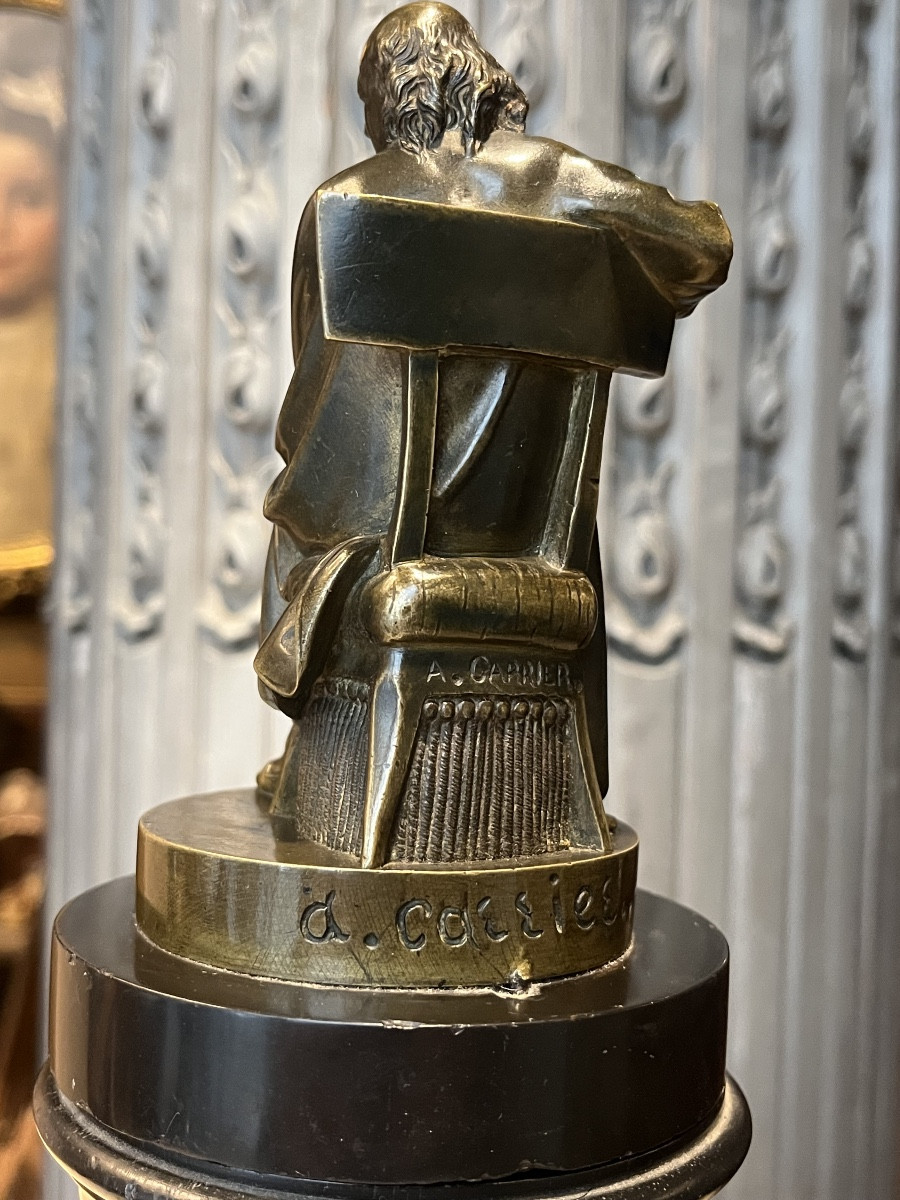 Bronze figurant Pierre Jean Beranger  . -photo-3