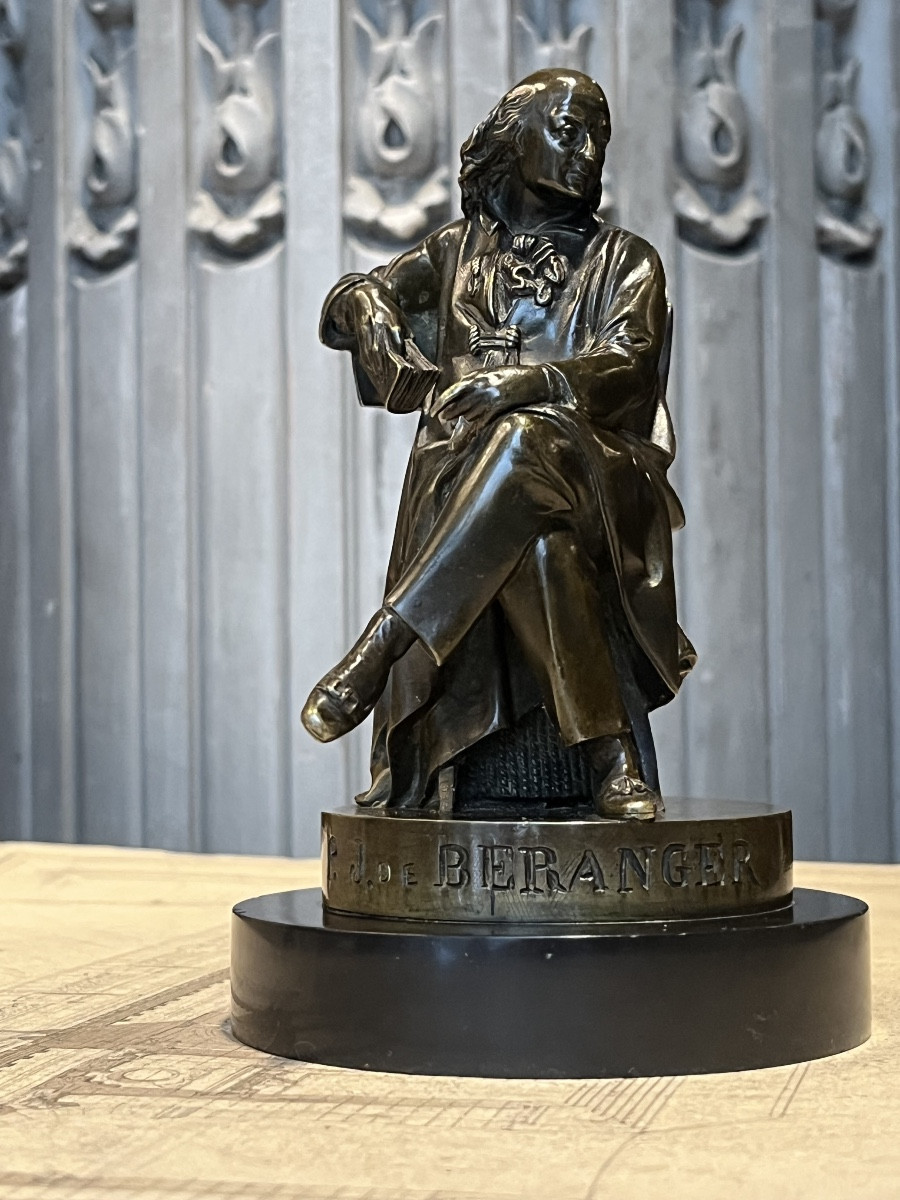 Bronze figurant Pierre Jean Beranger  . -photo-7