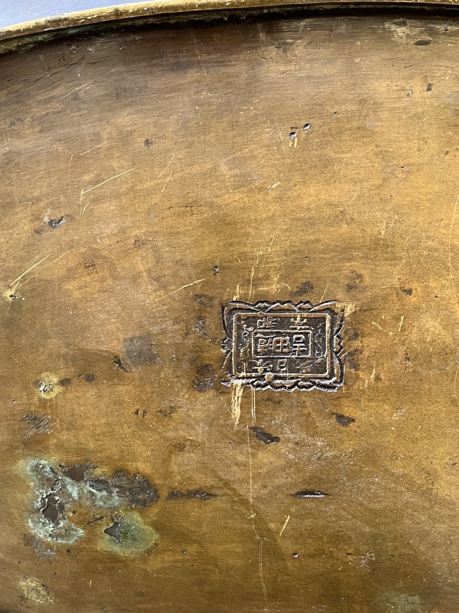 Important Oval-shaped Bronze Planter . Japon -photo-7