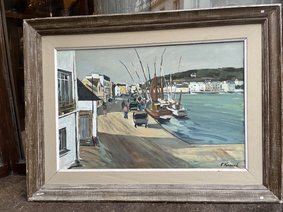 François Kersual 1901 - 1970  The Port Of Audierne -photo-2