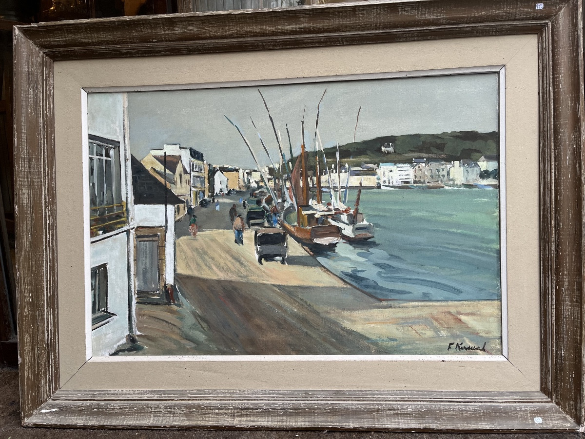 François Kersual 1901 - 1970  The Port Of Audierne -photo-5