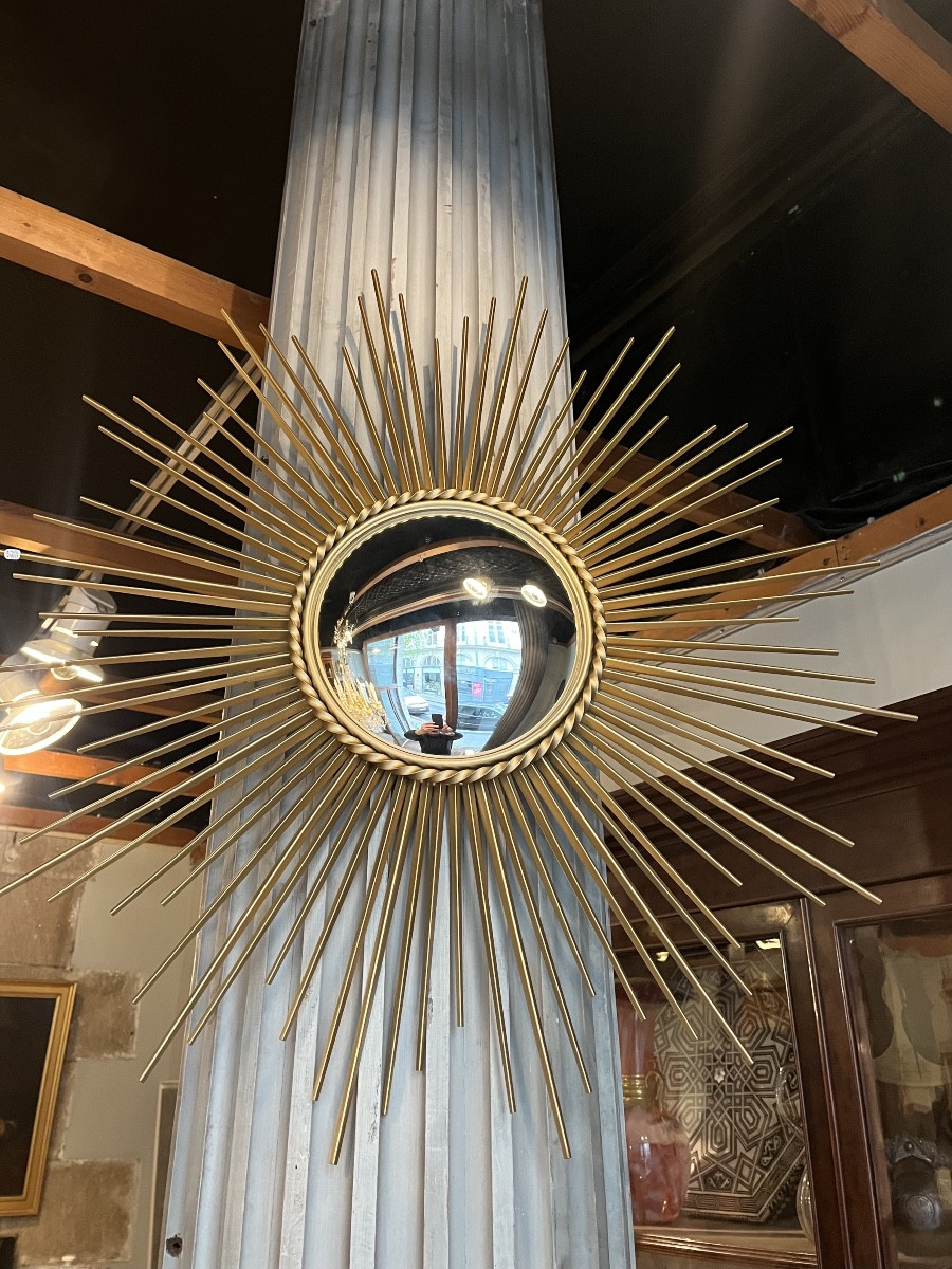 Miroir sorcière  ou miroir  bombé . Diam 83 cm-photo-1