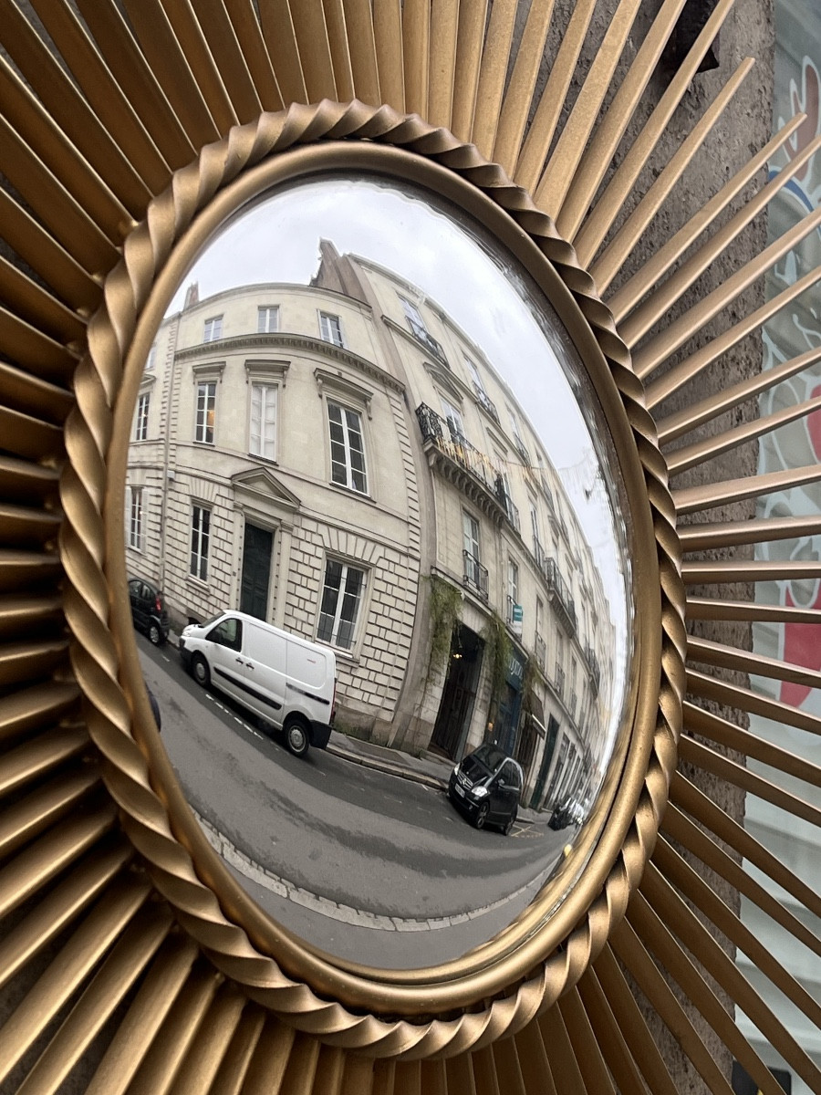 Miroir sorcière  ou miroir  bombé . Diam 83 cm-photo-8