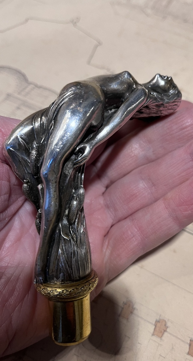 Pommeau de canne en bronze Art Nouveau .-photo-7