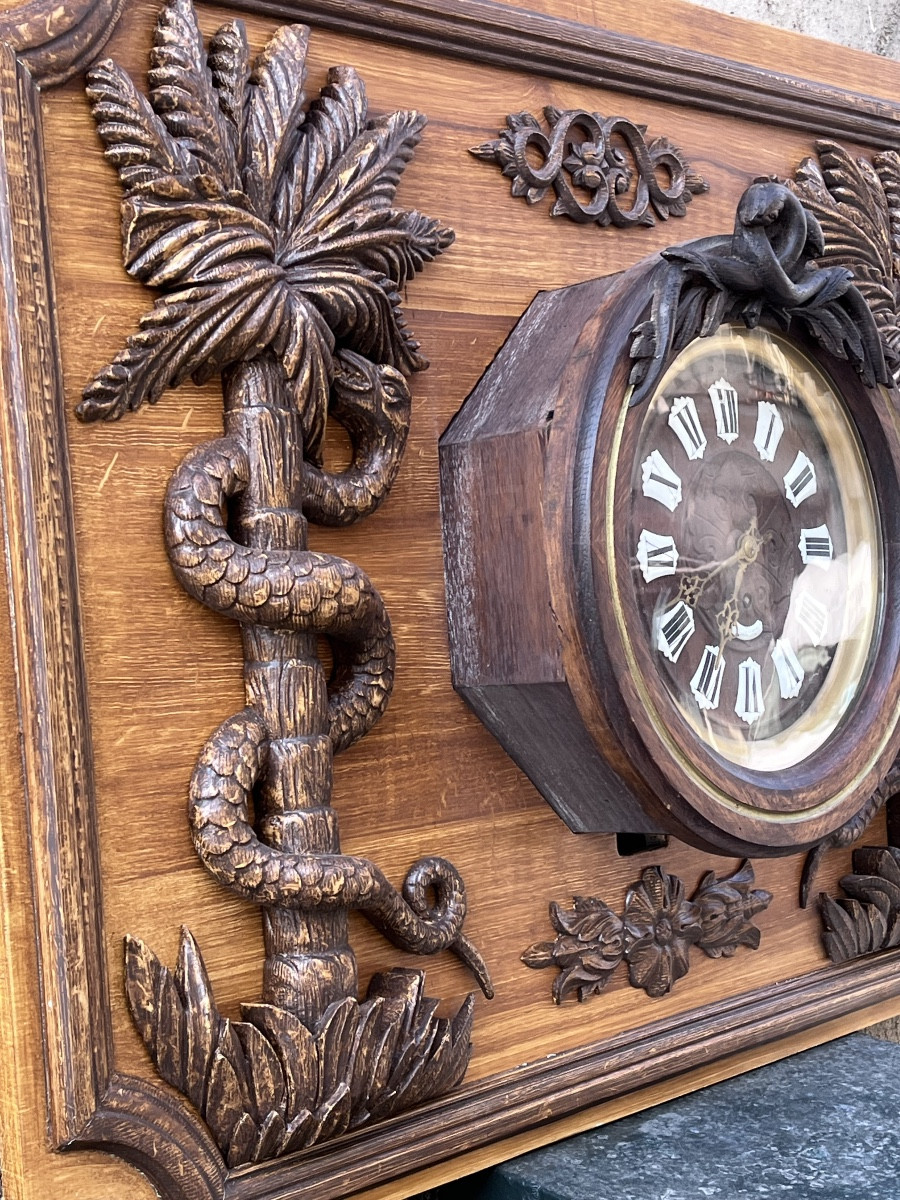 Boiserie de pharmacie en bois sculpté et peint-photo-3