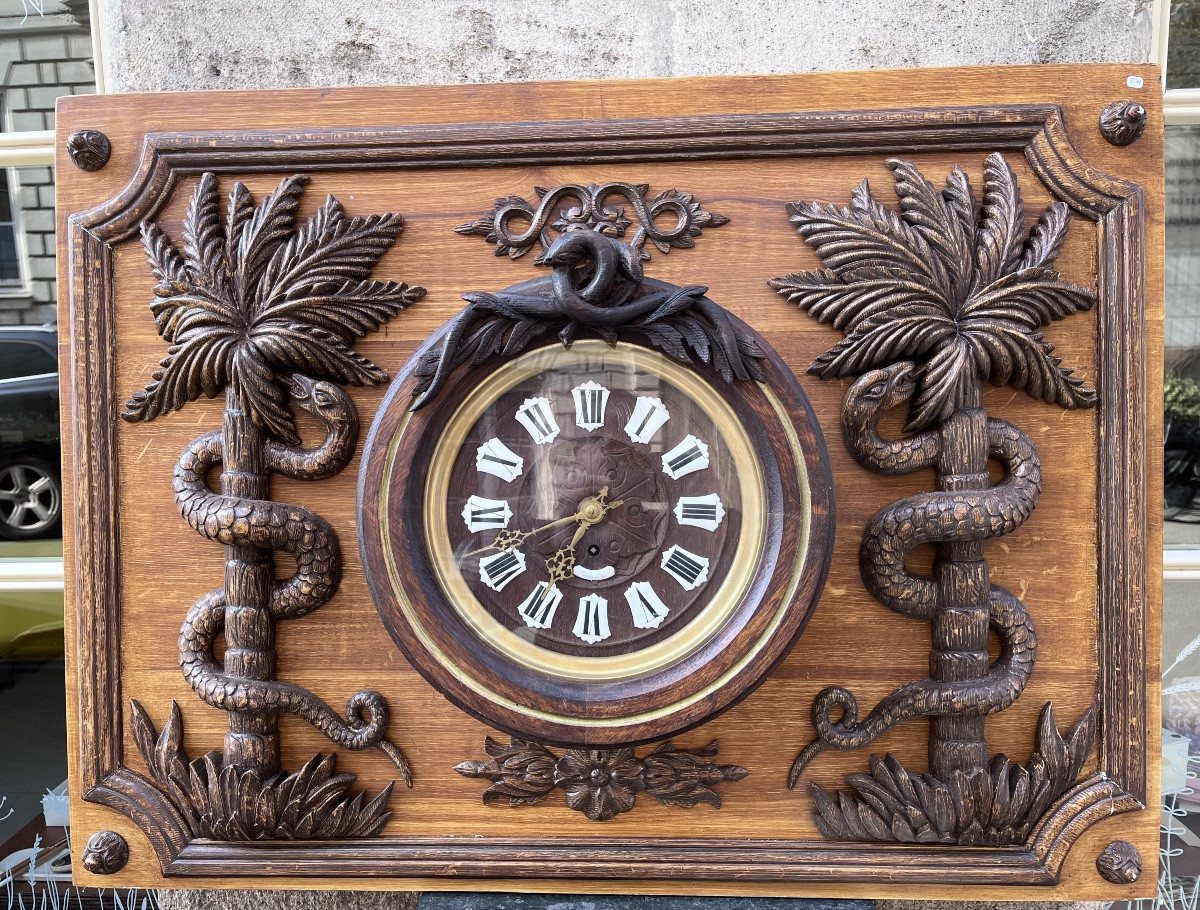 Boiserie de pharmacie en bois sculpté et peint-photo-6