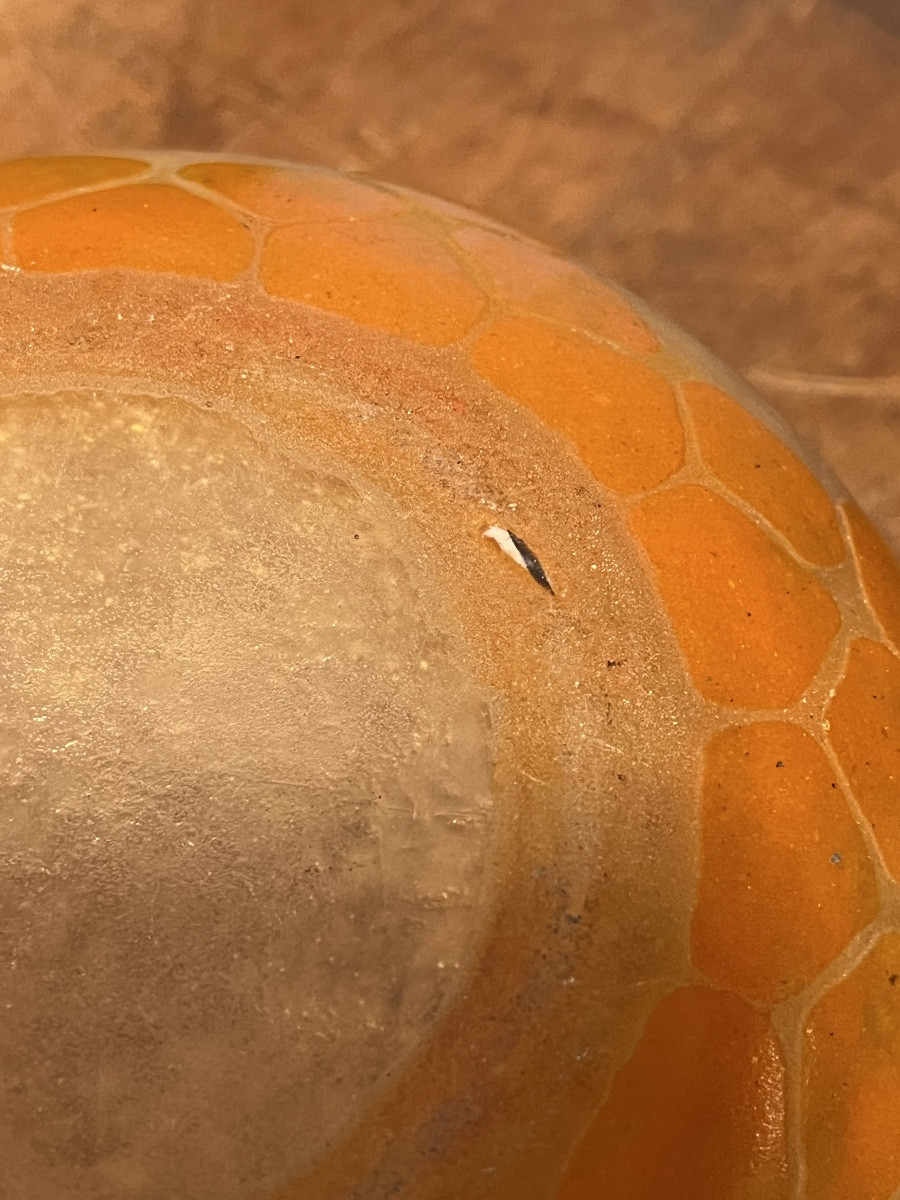 Schneider vase pansu . A décor de dattes .-photo-3