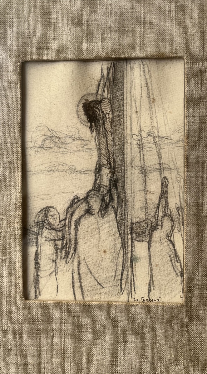 Louis Ferrand (1905-1992) Drawing .-photo-1