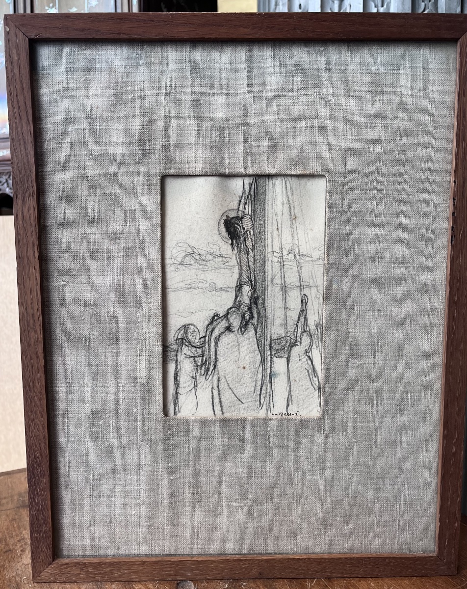 Louis Ferrand (1905-1992) Drawing .-photo-3