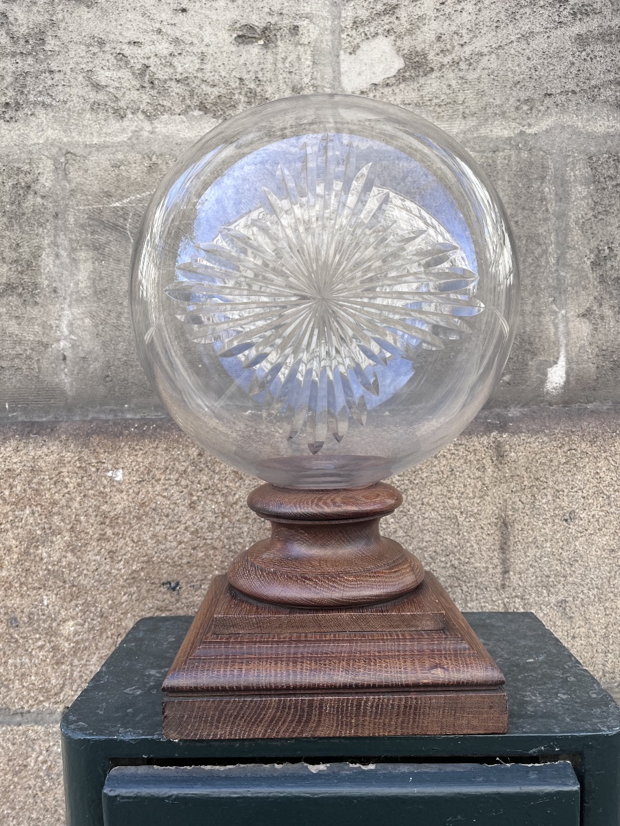 Boule de Pharmacie  et son socle en Chêne .-photo-8