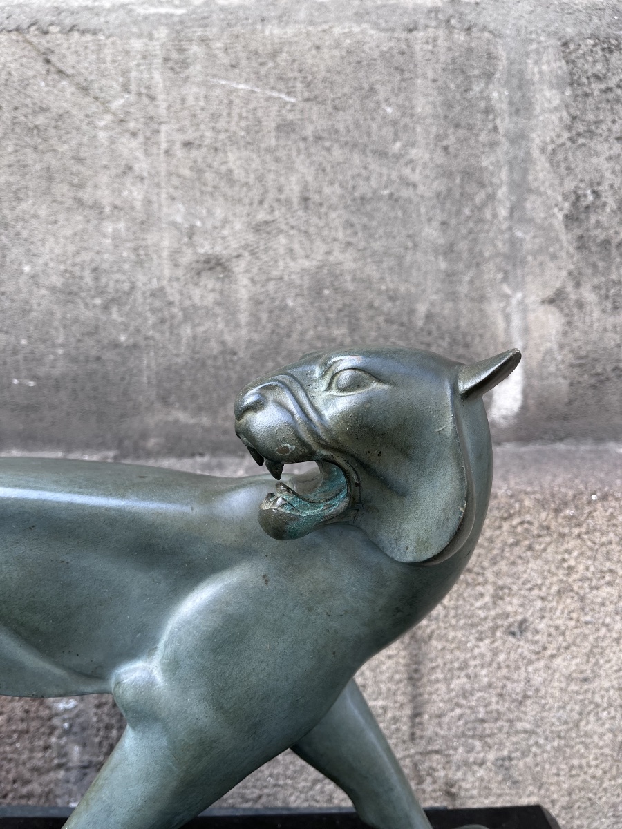 Art Deco Bronze Panther.-photo-3