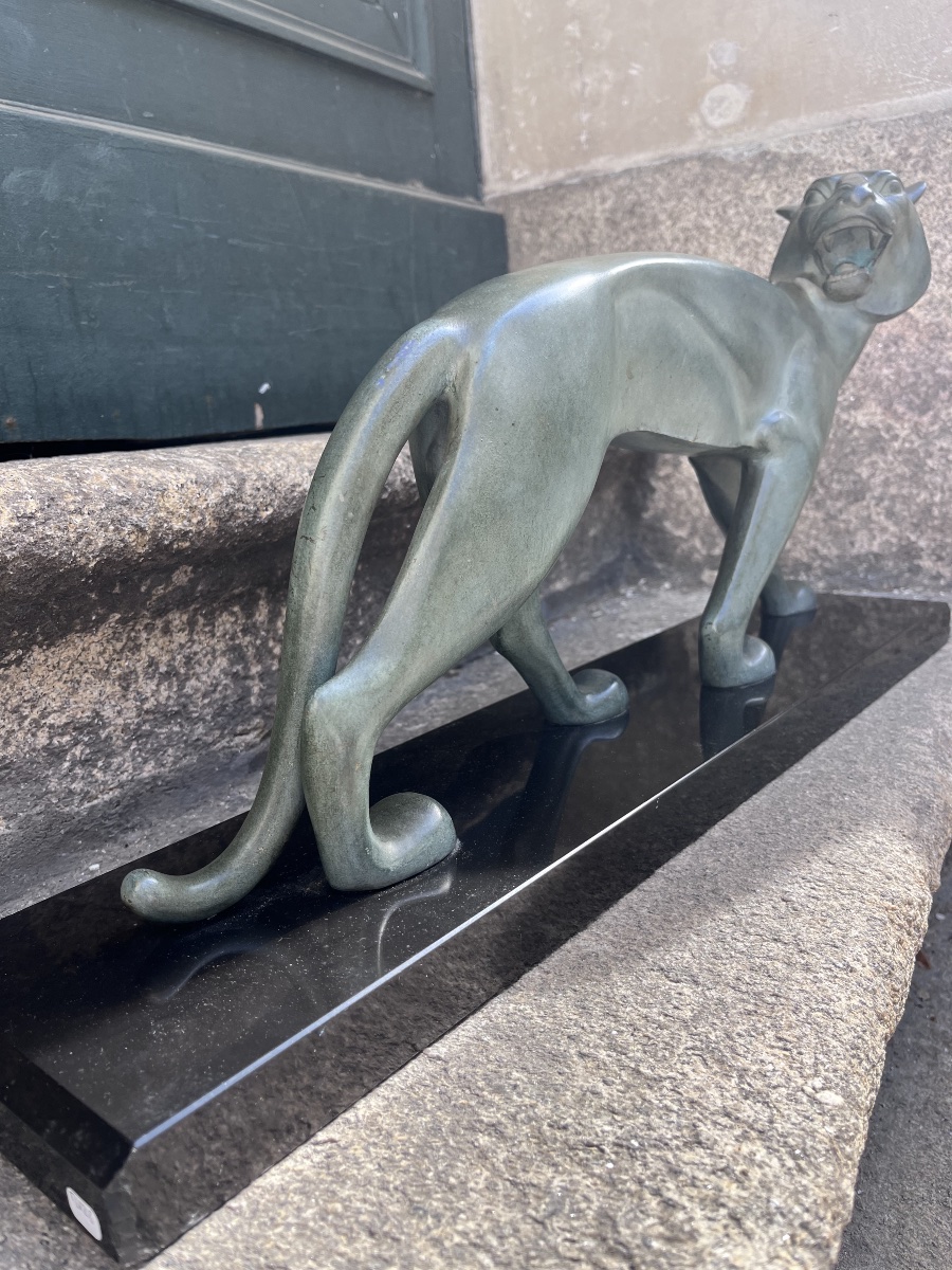 Art Deco Bronze Panther.-photo-4