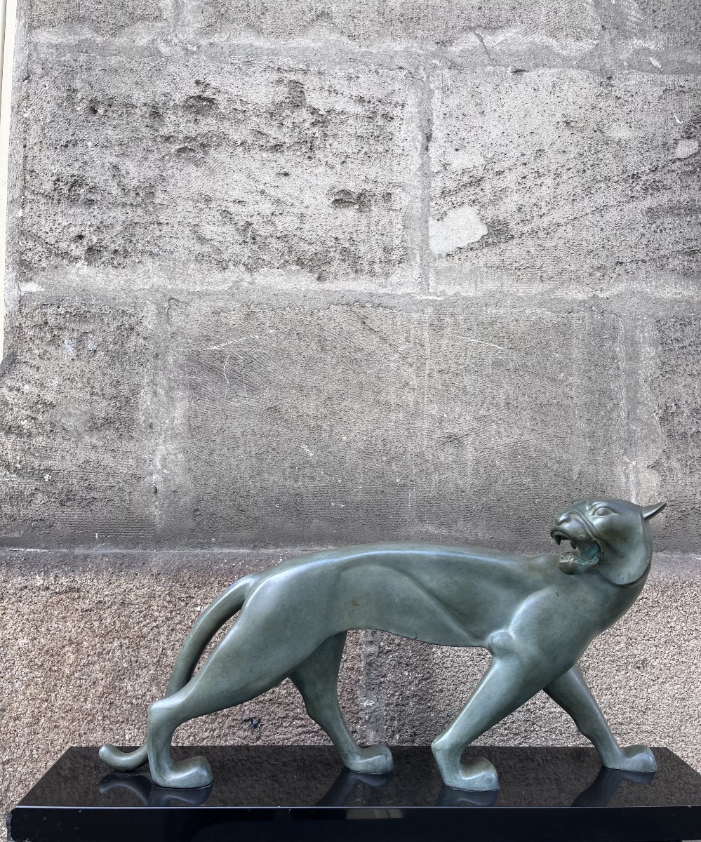Art Deco Bronze Panther.-photo-5