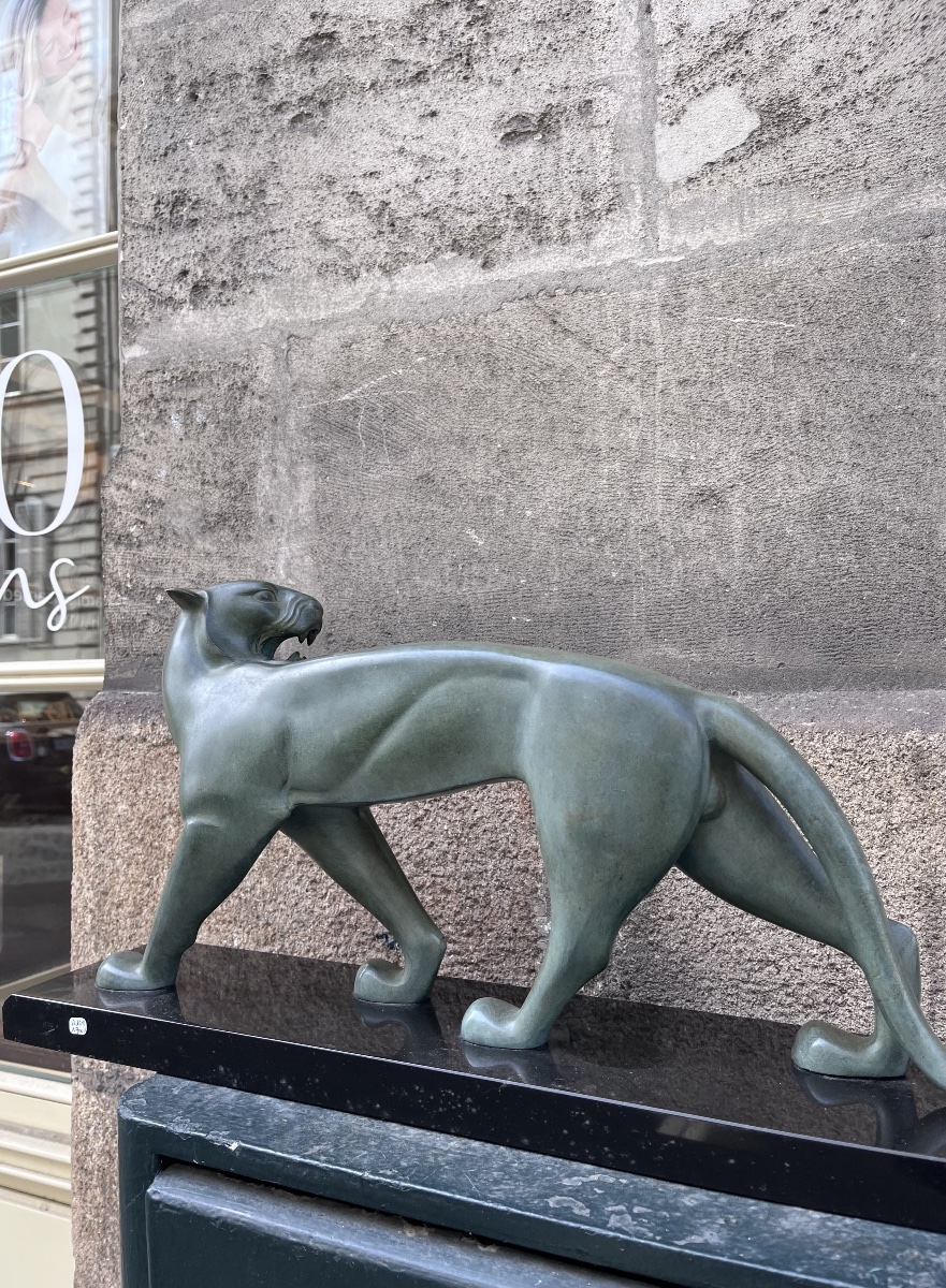 Art Deco Bronze Panther.-photo-6