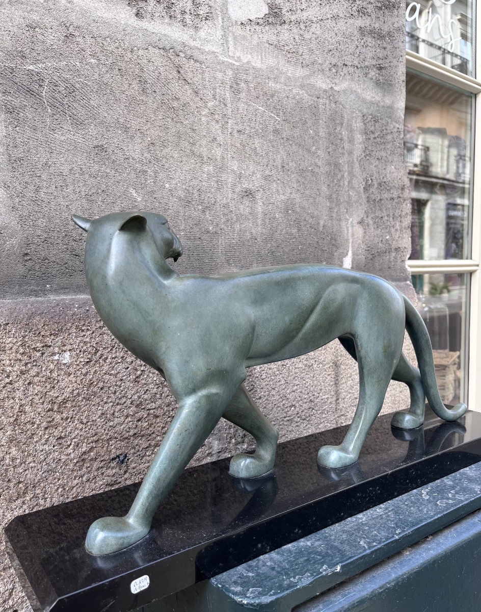 Art Deco Bronze Panther.-photo-7