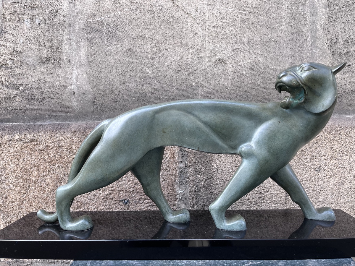 Art Deco Bronze Panther.-photo-8