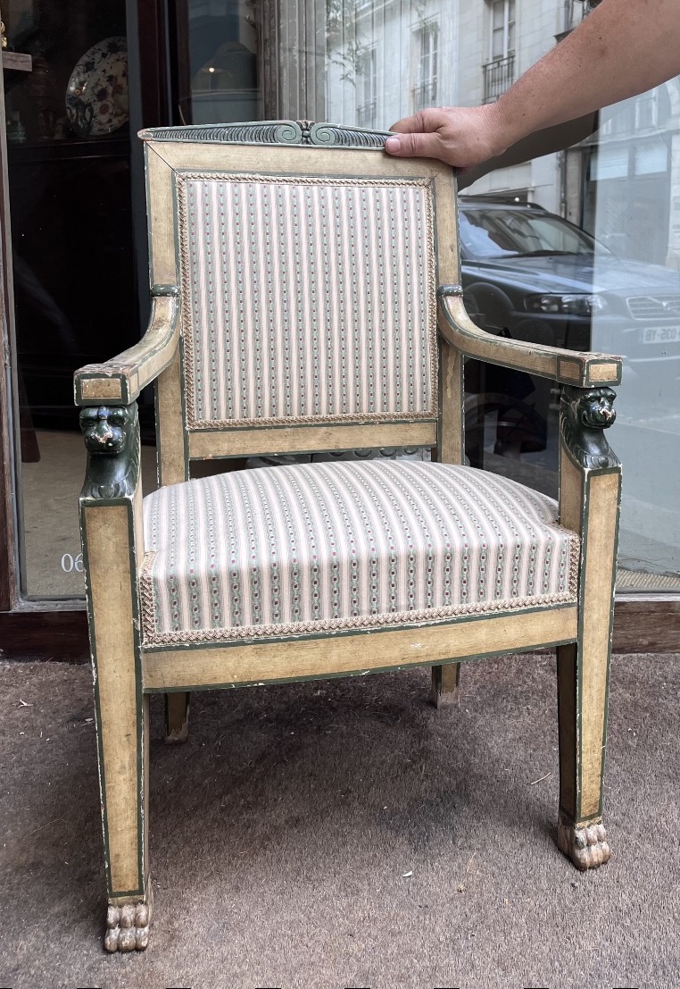 Lacquered Wooden Children's Chair.