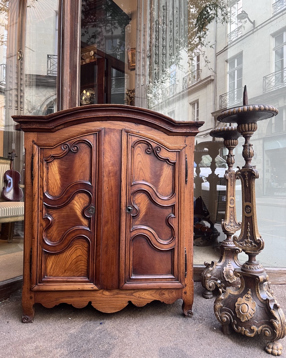 Petite armoire en orme , hêtre et chêne .-photo-2