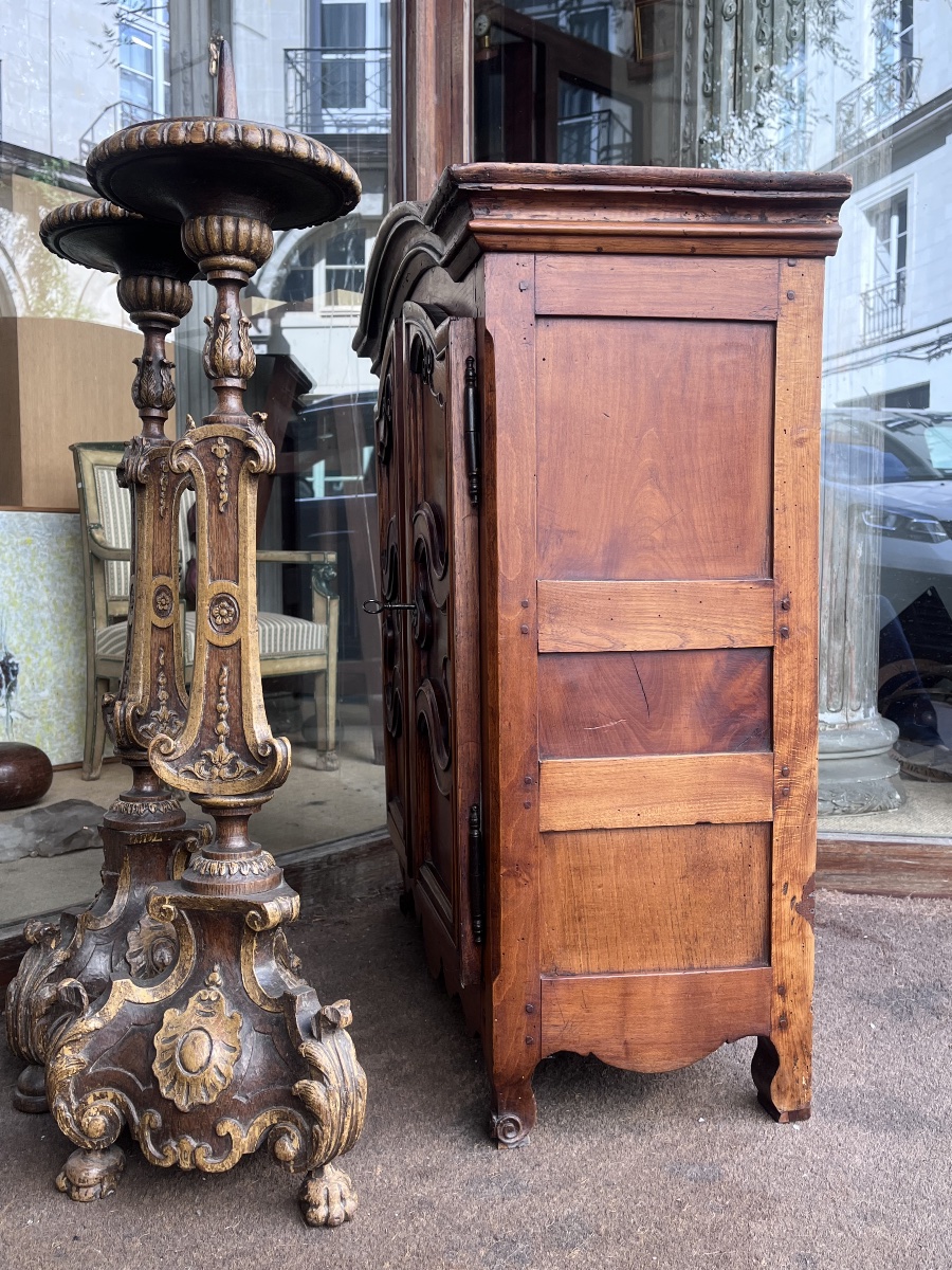 Petite armoire en orme , hêtre et chêne .-photo-2