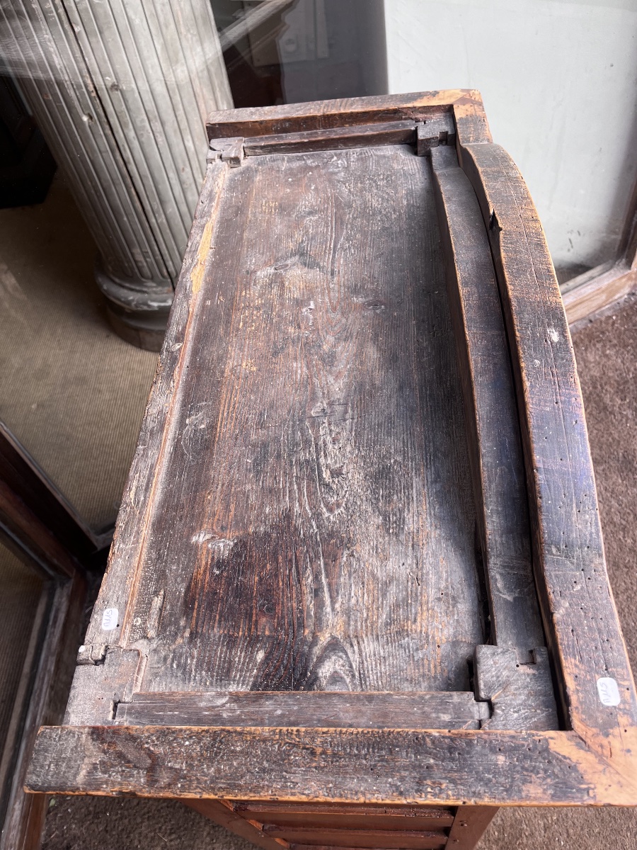 Petite armoire en orme , hêtre et chêne .-photo-3