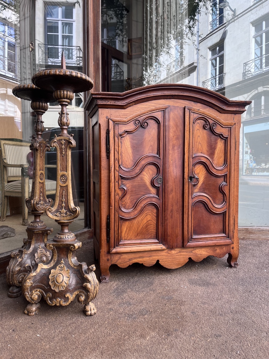 Petite armoire en orme , hêtre et chêne .-photo-5