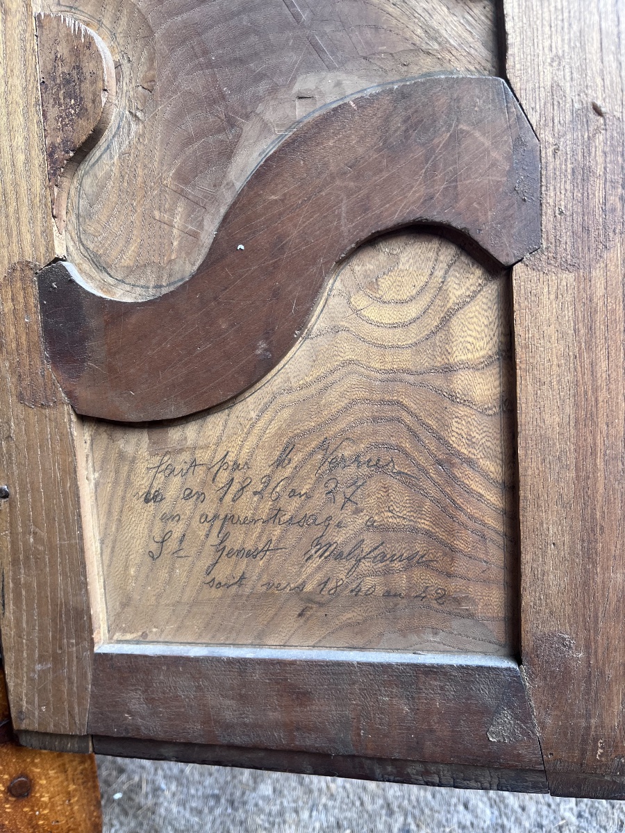 Petite armoire en orme , hêtre et chêne .-photo-7