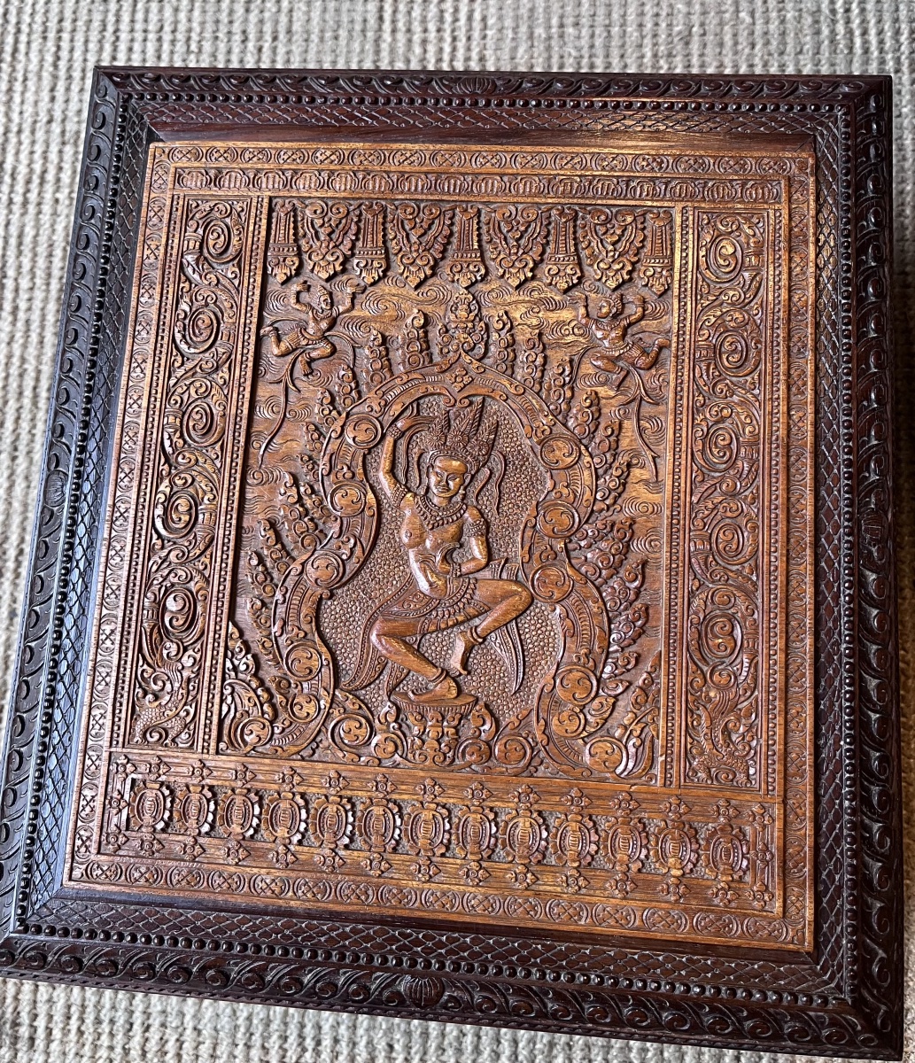 Coffret en bois sculpté , Indonésie .-photo-5