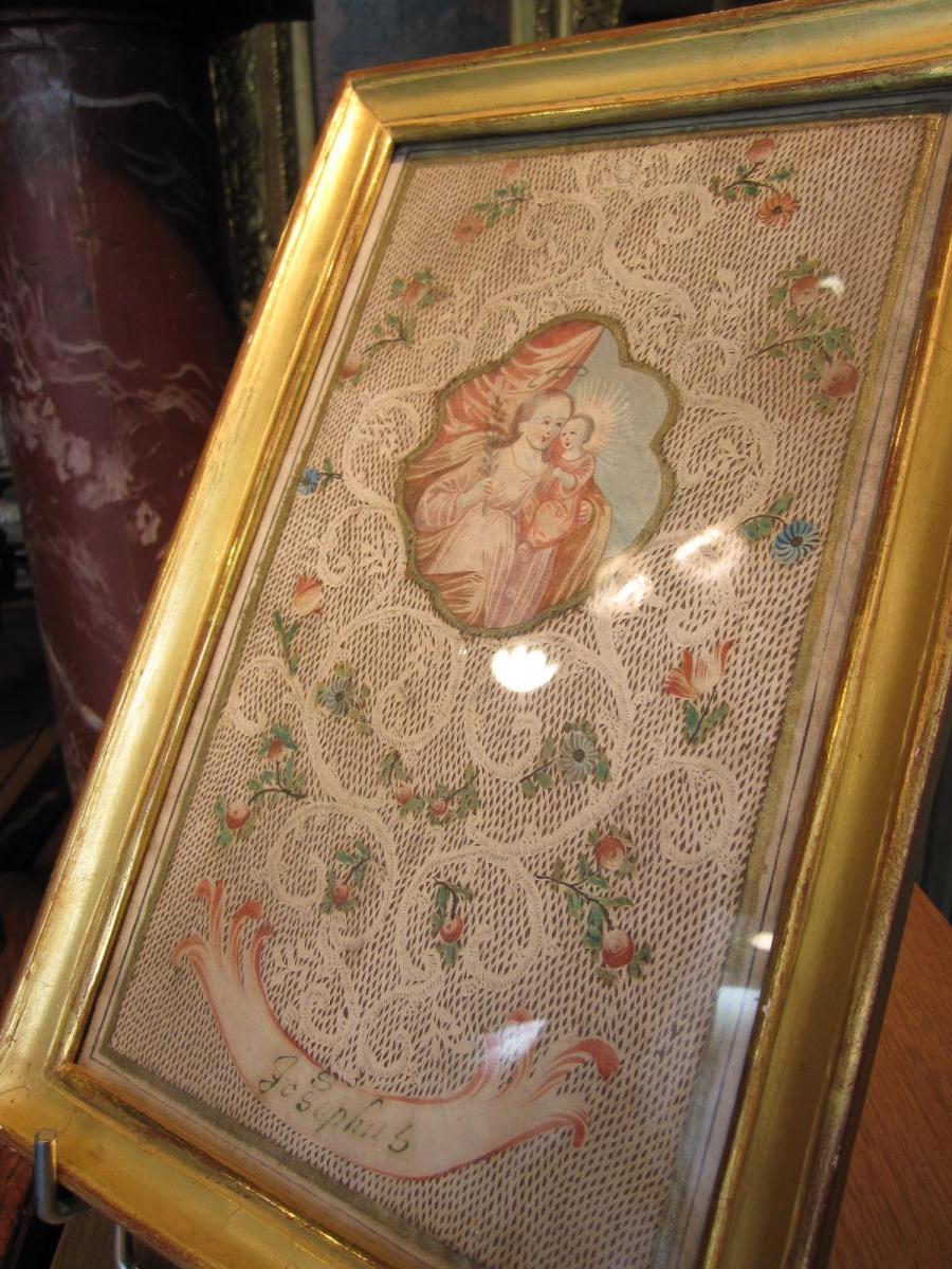 Grand Canivet Decorated With Flowers And Foliage Dedicated To Saint Joseph-photo-2
