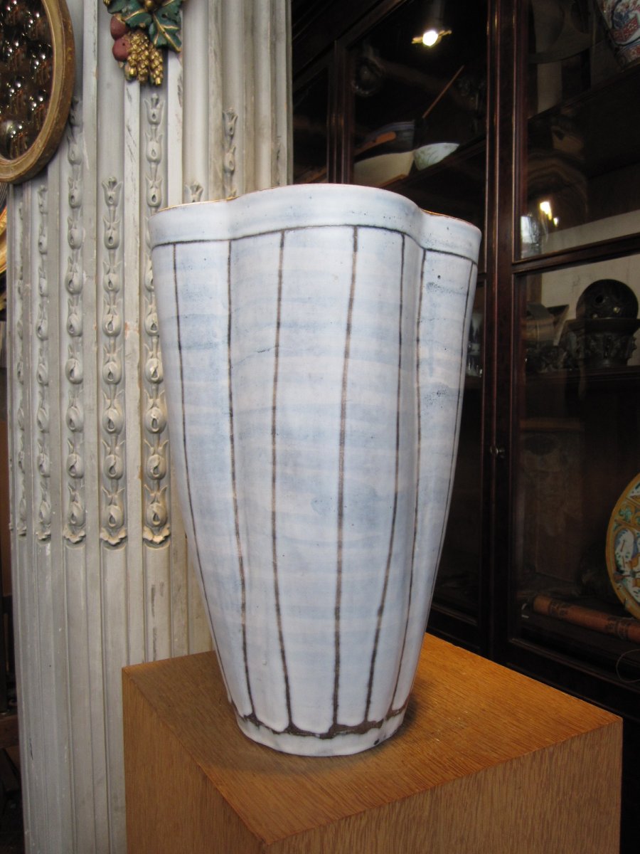 Ceramic Vase Signed Under The Robert Dupanier Heel.-photo-3