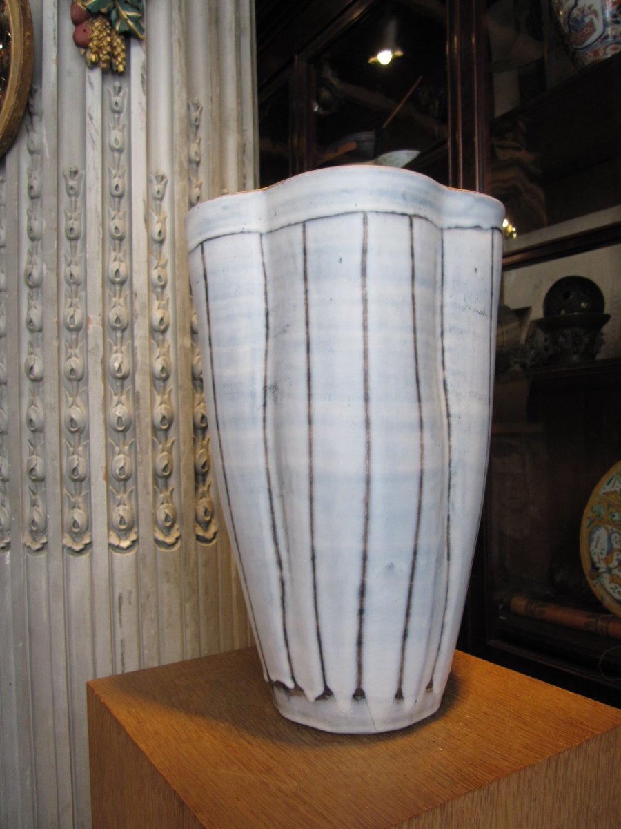 Ceramic Vase Signed Under The Robert Dupanier Heel.-photo-4