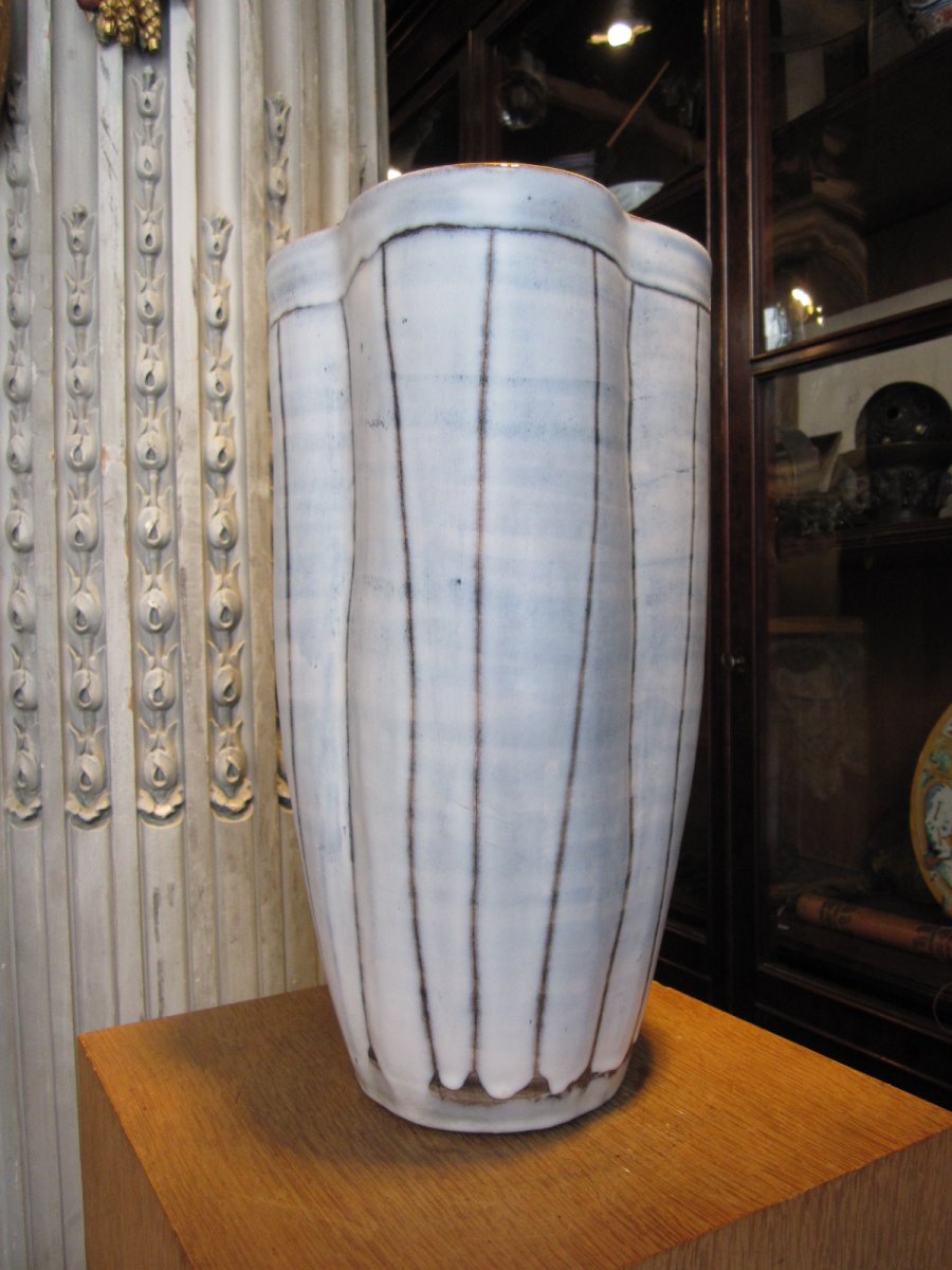 Ceramic Vase Signed Under The Robert Dupanier Heel.-photo-2