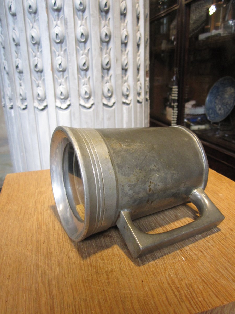 English Beer Game Mug, Pewter And Tinned Metal.-photo-2