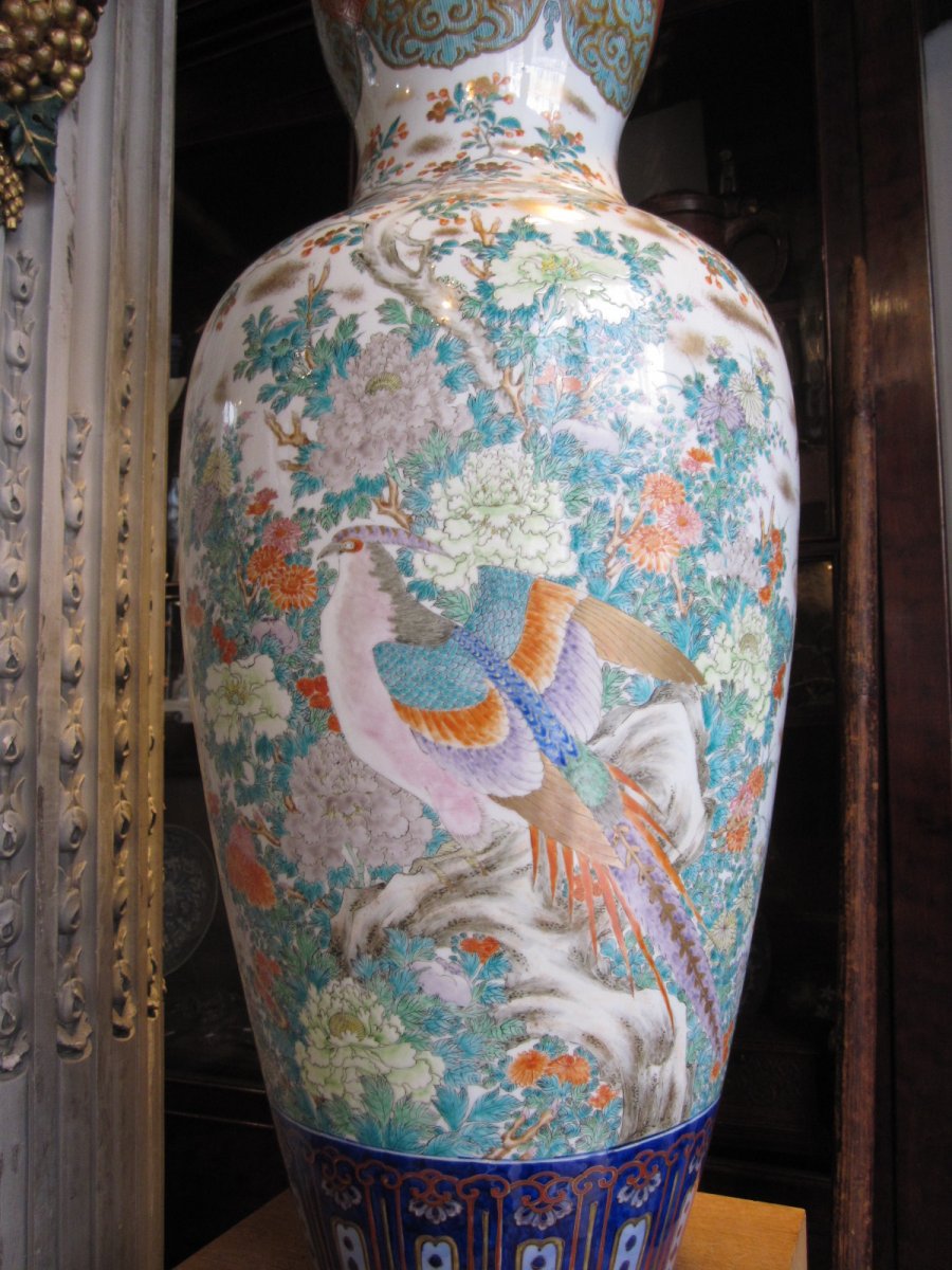 Grand Vase En Porcelaine Japon époque Meiji.-photo-2