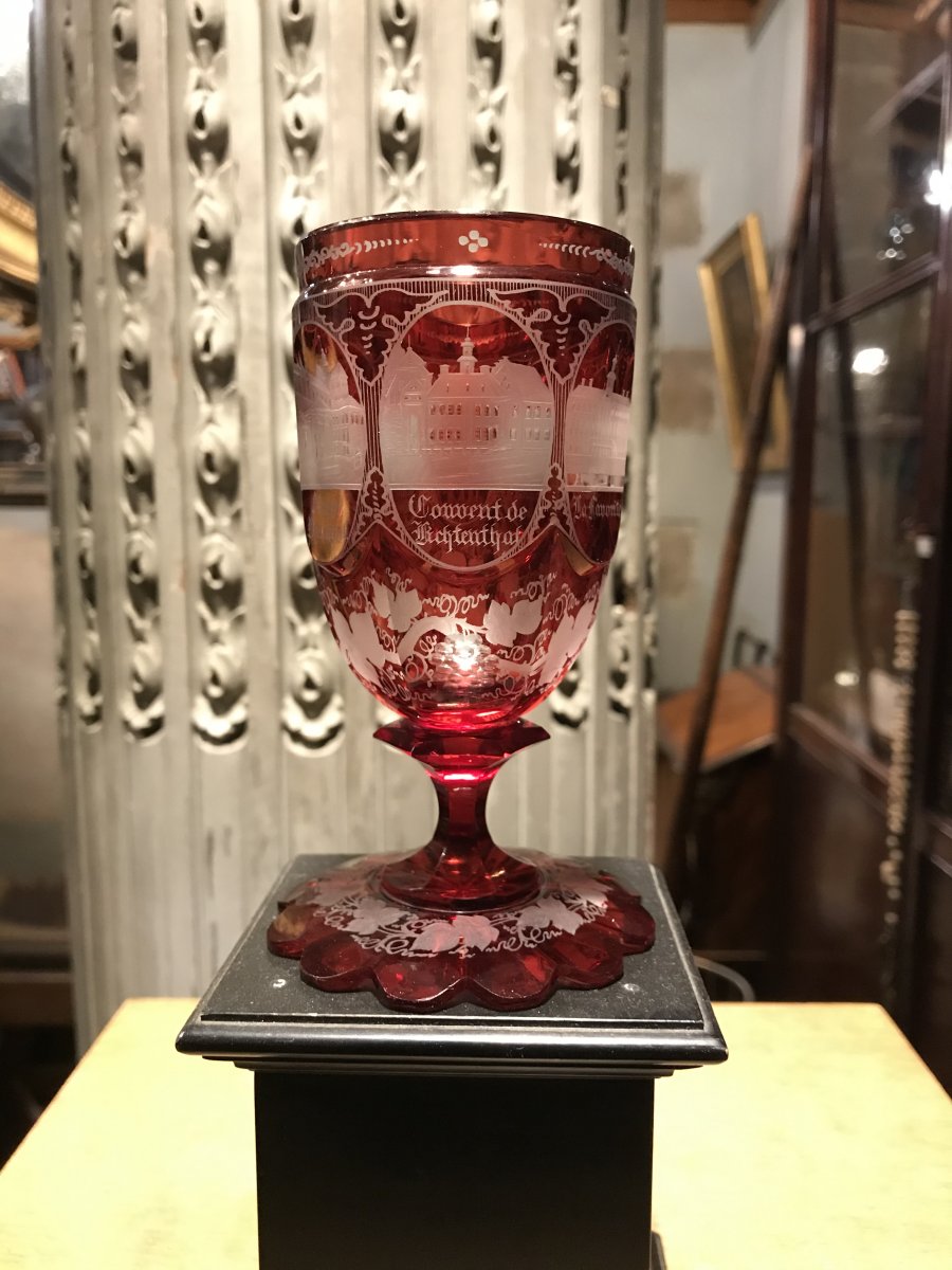 Serrated Stem Glass In Bohemian Crystal And Engraved On The ...