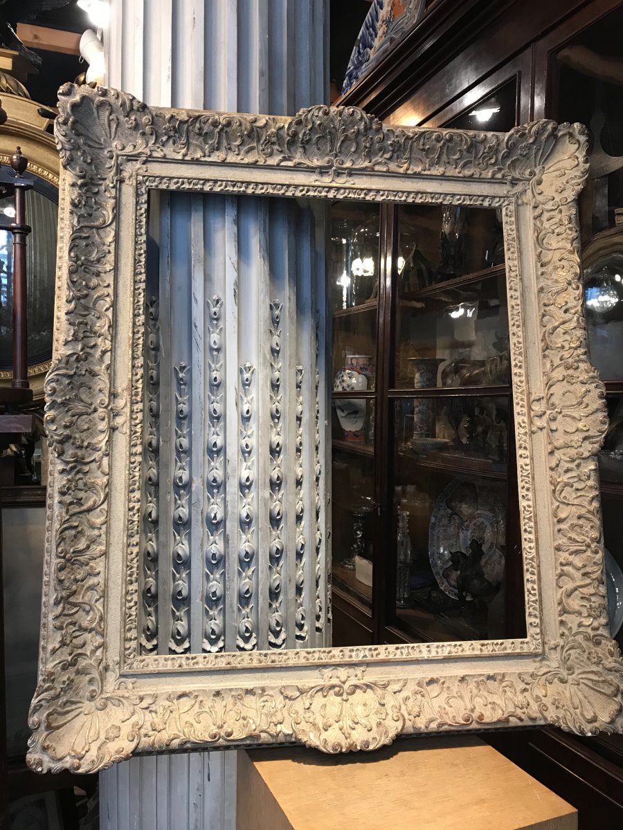 Montparnarsse Frame In Wood And Golden Stucco.