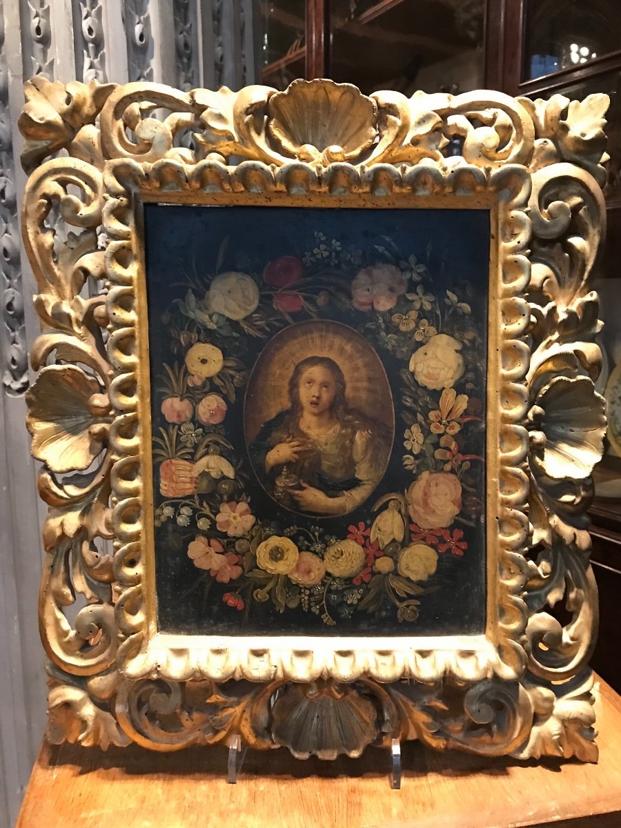 Oil On Copper Containing Mary Magdalene.-photo-2