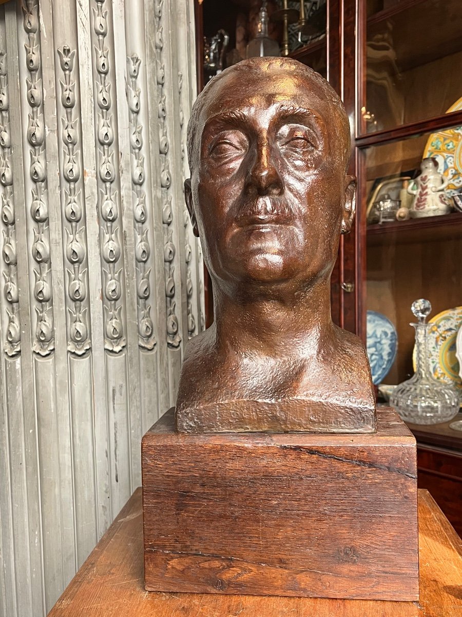 Henri-Paul Rey (1904-1981) Buste En Bronze.-photo-1