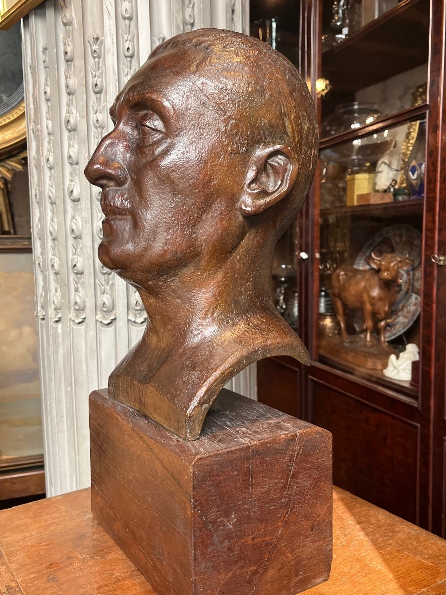 Henri-Paul Rey (1904-1981) Buste En Bronze.-photo-3