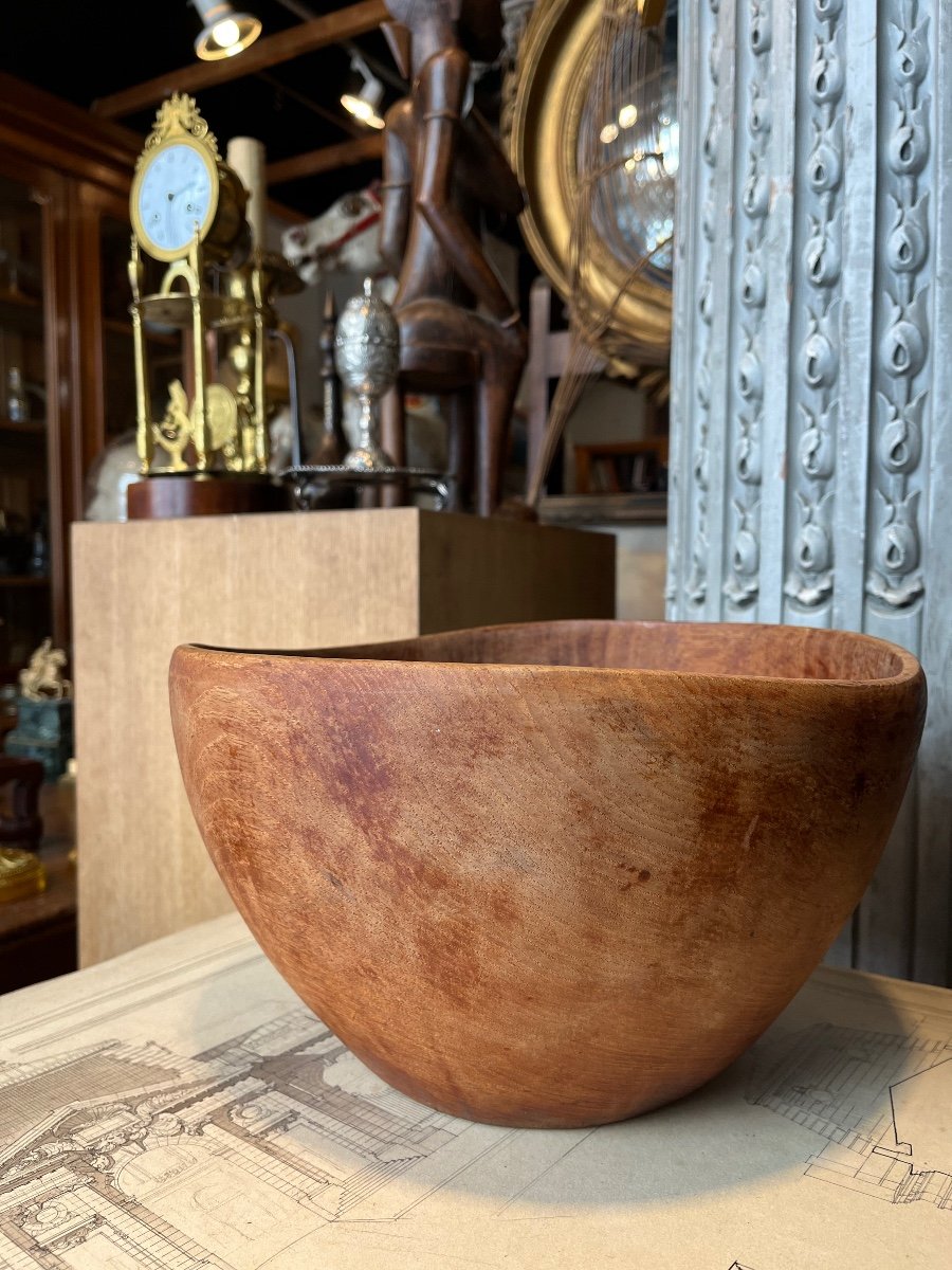 Large Salad Bowl In Monoxyl Wood.-photo-4