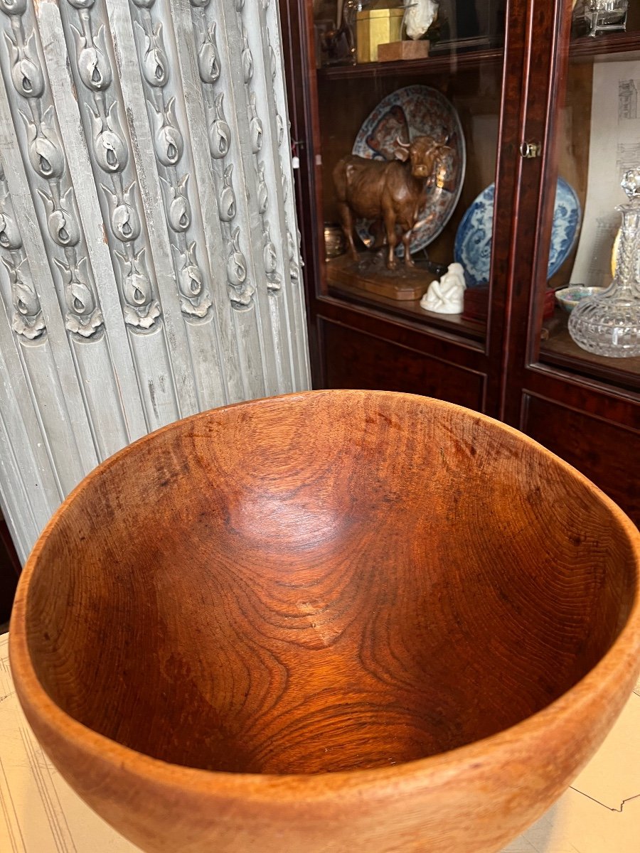 Large Salad Bowl In Monoxyl Wood.-photo-6