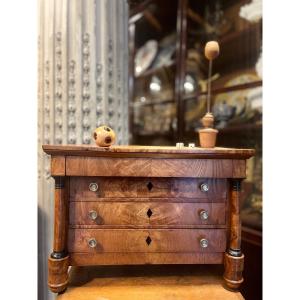 Commode Miniature En Frêne, d’ époque Empire.