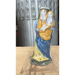Vierge D’accouchée En Faïence De  Nevers .