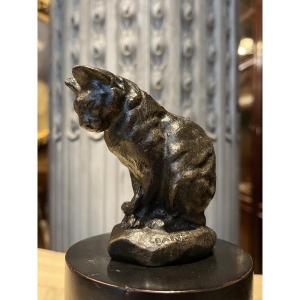 Chat assis  .d’après Antoine Louis Barye .