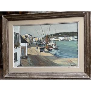 François Kersual 1901 - 1970  The Port Of Audierne 