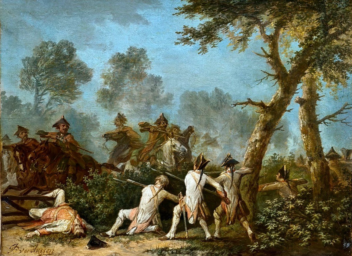 L’embuscade , Jan Peeter Verdussen 1700-1763.-photo-2