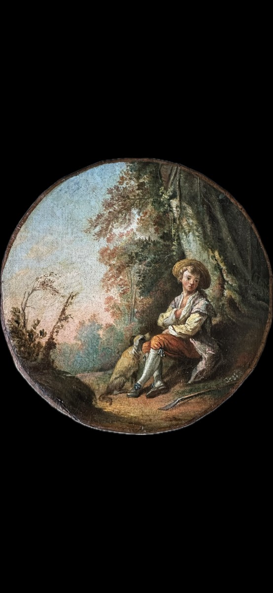 Jeune pâtre et son chien J.b Huet 1745-1811 (atelier)-photo-2
