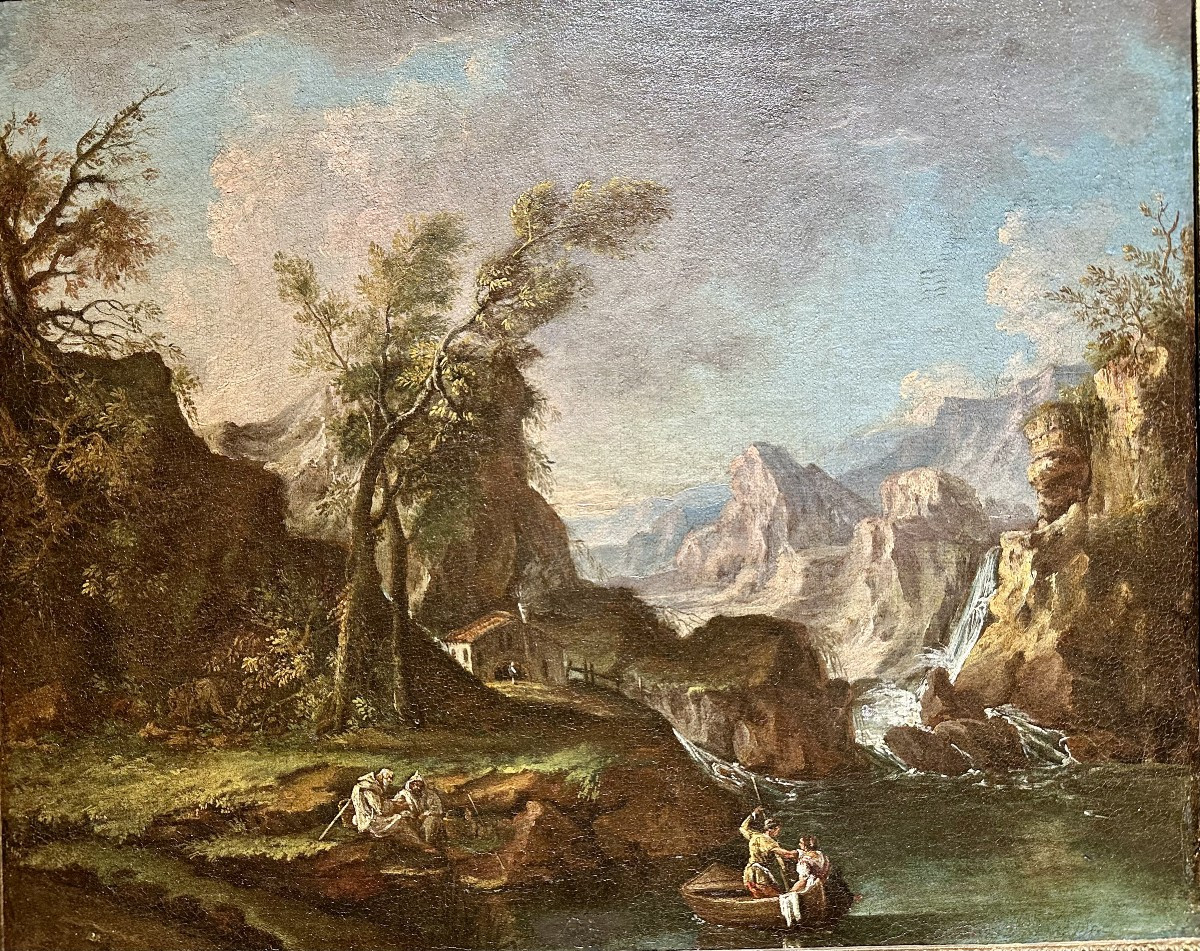 Landscape With Waterfall Alessandro, Magnasco, (1667–1749.) Surroundings.-photo-2