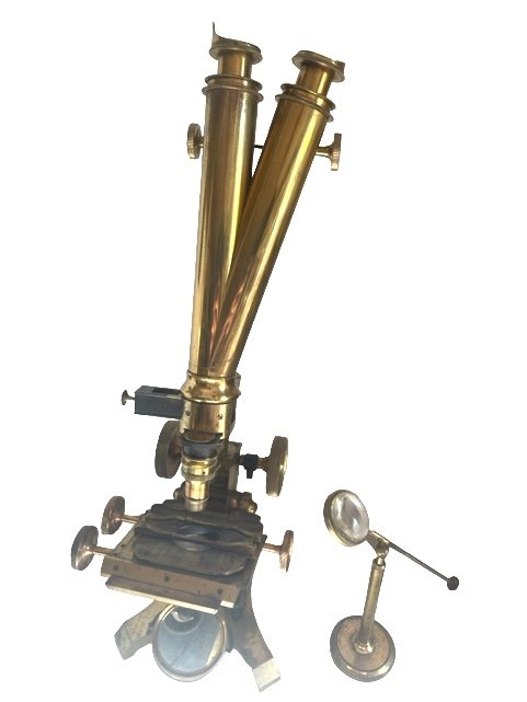 Imposant Microscope Composé Binoculaire Par Charles Collins