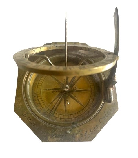 Cadran Solaire Equinoxial Rare Signature Lasnier Aux 2 Globes Paris C.1735-photo-3